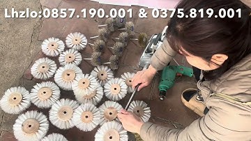 Chổi cước quật gỗ lũa, quật chạm CNC đủ số từ thô - mịn lắp máy khoan .