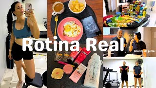 Rotina Real as 7AM, receita de pizza, compras de make e mercado, treino em casal | Alimentação