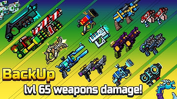Pixel Gun 3D - LvL 65 Back Up Weapons Shots Damage