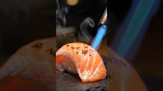 salmon nigiri sushi.