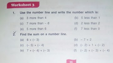 Dav  Class 6 Math Chapter 3 Worksheet 3 | Q.No.1 & 2 | Integers || Number line | @madhubanclasses