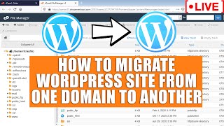 [🔴live] how to migrate your wordpress site from one domain to another?