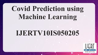 Covid Prediction using Machine Learning