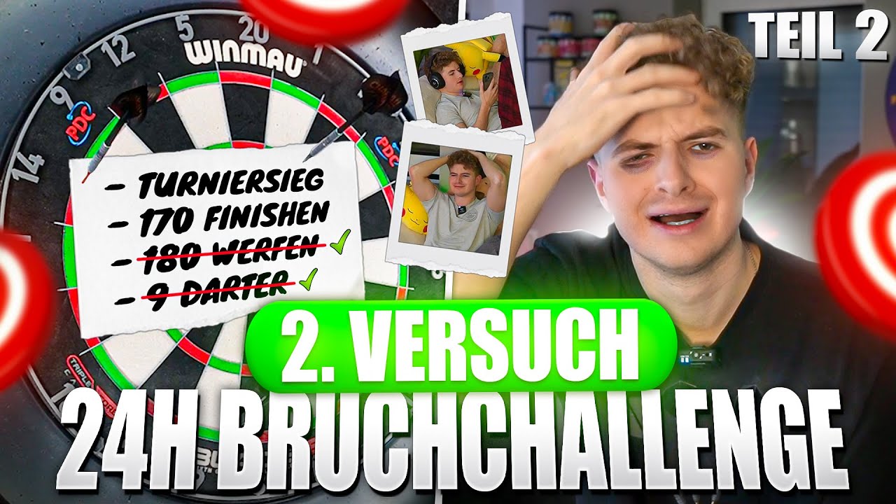 DAS GROẞE FINALE DER 24 STUNDEN CHALLENGE!😱🎯 DARTS BRUCHCHALLENGE VERSUCH 2 (Teil 2 😂)
