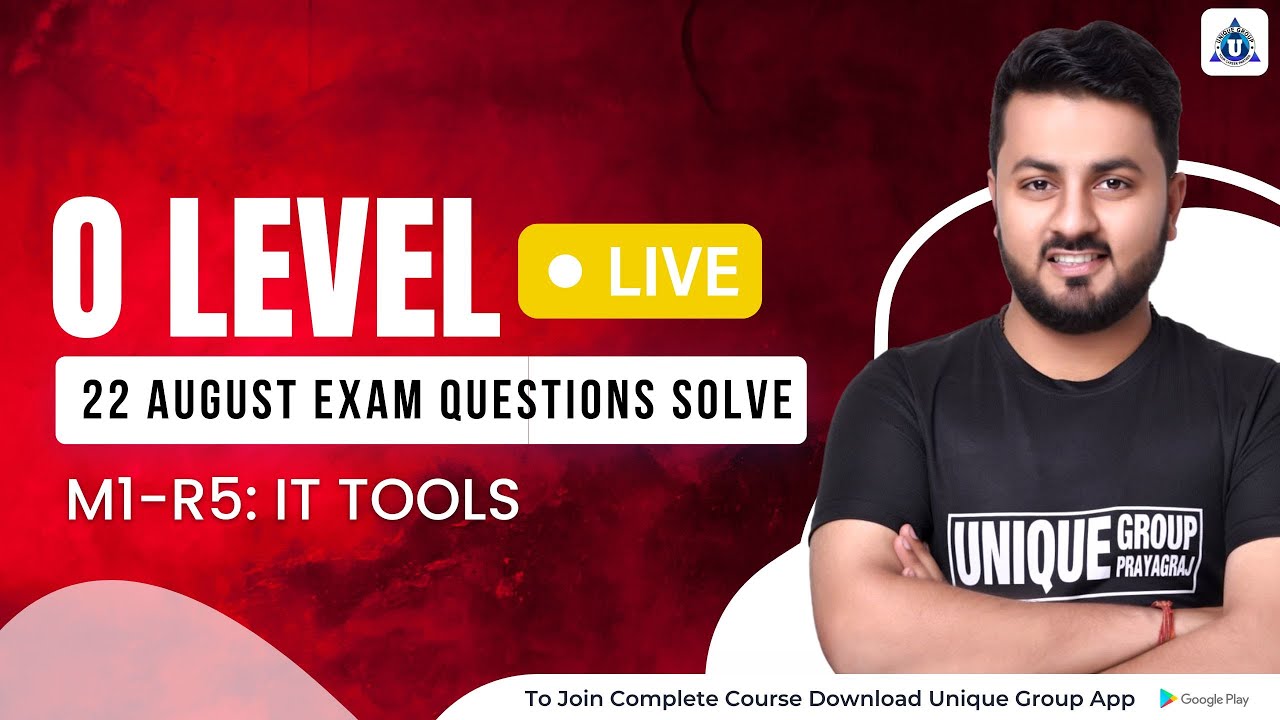O Level IT Tools(M1-R5) Question Paper [Solved] | O level M1 R5 Question paper solution AUGUST 2022