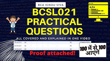 BCSL021 Viva Practical important questions BCSL 021