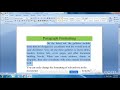 Paragraph Formatting in MS-Word