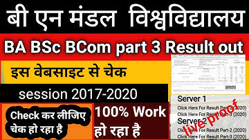 Bnmu ba bsc bcom part 3 result check 100% live proof | new website check part 3 Result 2017-2020