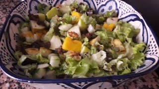 Salade sucrée mangue et laitue ??yummyسلطة بالمونغ و الخس