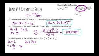 Chapter 10 Test Review: Sequences & Series