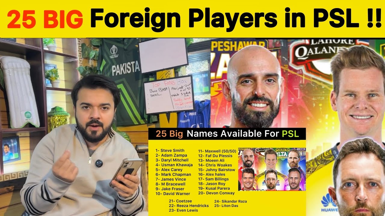 25 Big Names available for PSL 11 | PSL teams need to pick them in PSL Draft