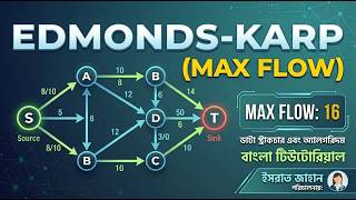 Edmond's Karp (Maximum Flow) Algorithm | Data Structure & Algorithms | Bangla Tutorial