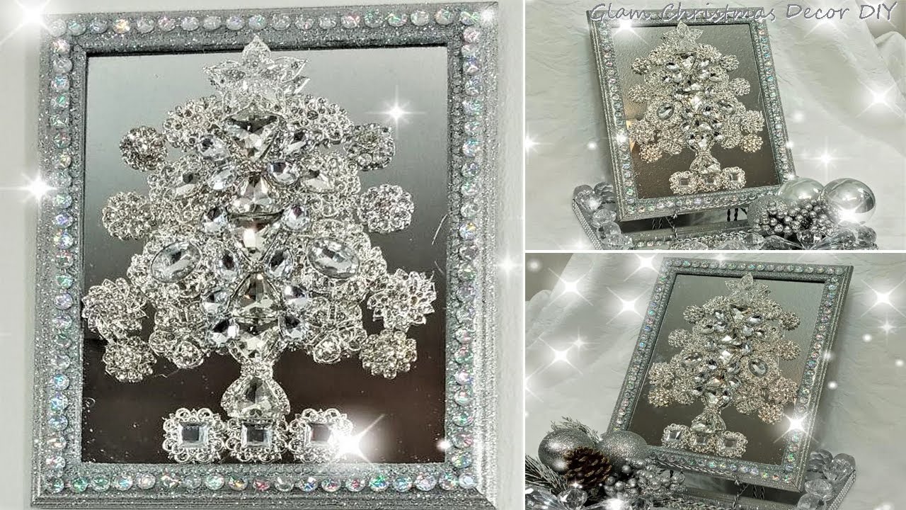 DIY Dollar Tree Glam Crystal Mirror Christmas Tree DIY Glam Christmas Decor