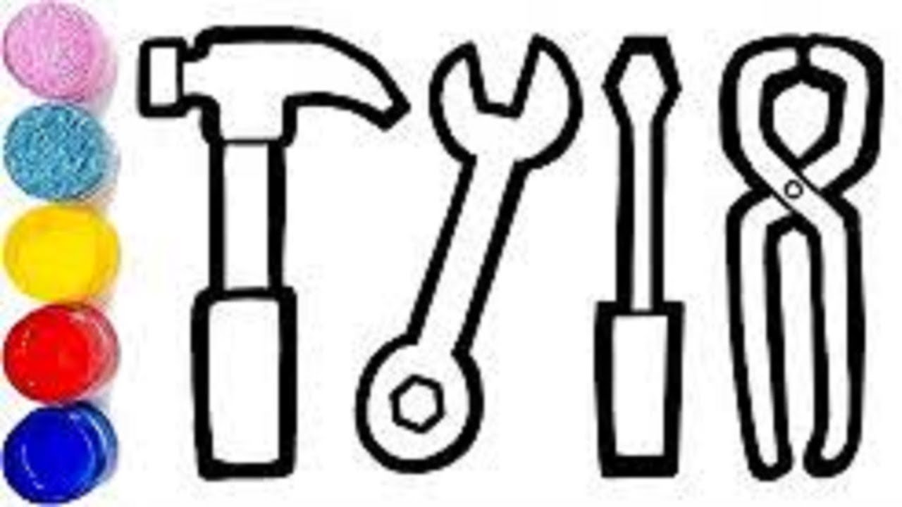 Toy Hand Tool Drawing, Easy drawing for kids,