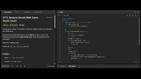 LeetCode 3775. Reverse Words With Same Vowel Count