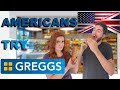 Greggs Trials | AMERICANS TRY GREGGS | Big Mistake or Worth The Flake?