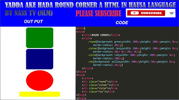 HTML and CSS Round corner in Hausa