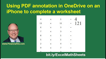 Using PDF annotation in OneDrive on an iPhone to complete a PDF math worksheet