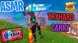 ASMR Gaming 😴 Fortnite Tryhard Trios! Relaxing Gum Chewing 🎮🎧 Controller Sounds + Whispering 💤