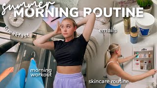 SUMMER MORNING ROUTINE 2023: workout, skincare routine, breakfast, morning work