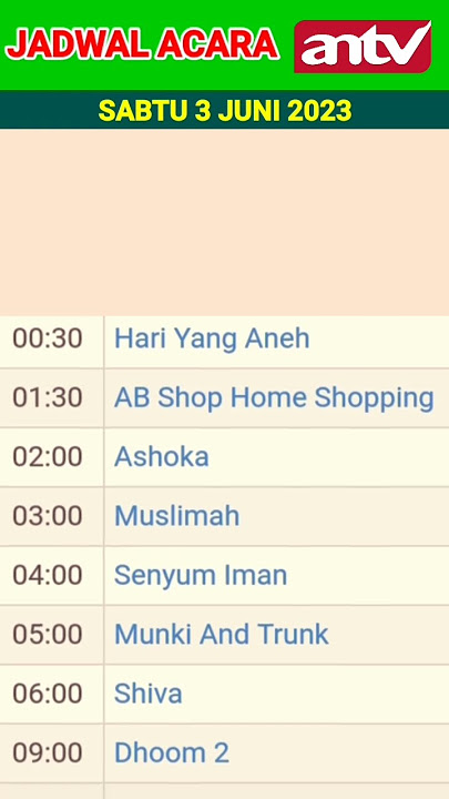 Jadwal Acara antv Hari ini - Sabtu 3 Juni 2023 #acaratvhariini