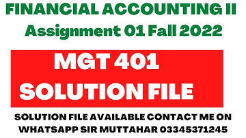 mgt 401 assignment solution file