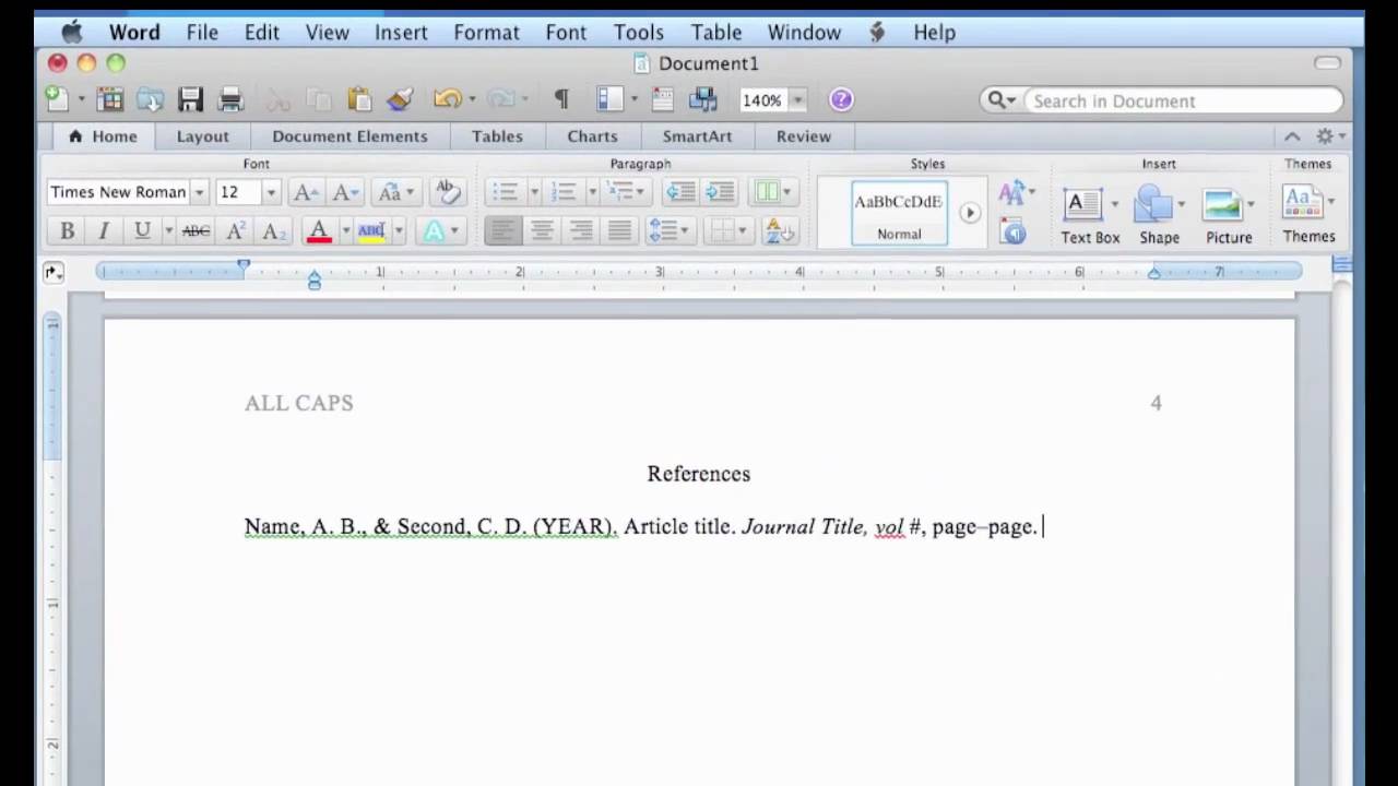 Create essay reference page