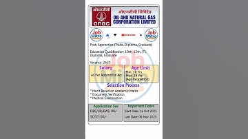 ONGC Apprentice Recruitment 2025 | Apply Online Now 🚀 | All India Vacancy | Check Full Details