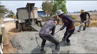 Construction A Concrete Road Stretching On Rural Fields With Ready-Mixed Concrete loading road by 63Dump truck  1,587 views 2 months ago 6 minutes, 26 seconds