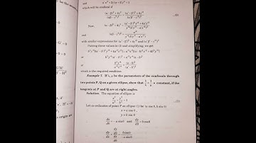 Chapter 4 Confocal conics  exercise  4.1 solutions Bsc 1st semester Solid Geometry