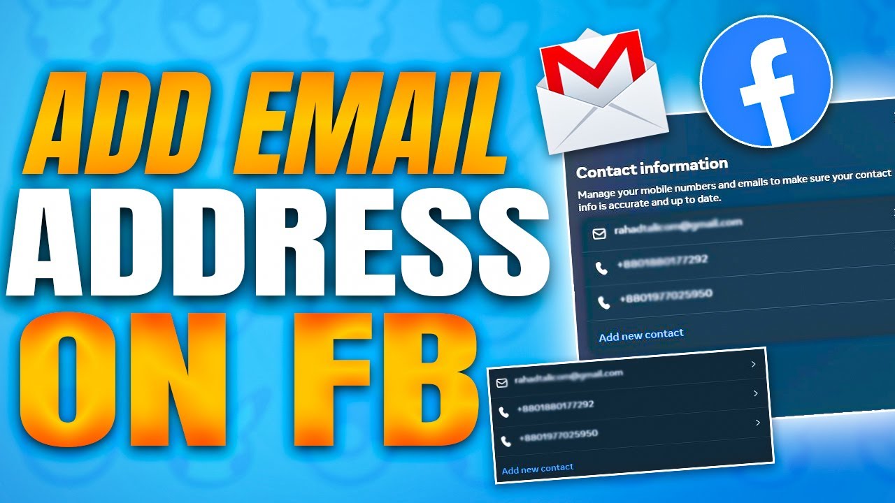 how to add email address on Facebook 2023 | F HOQUE |