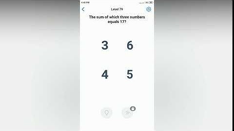 Easy Game - The sum of which three numbers equals 17? - Level 79 solution