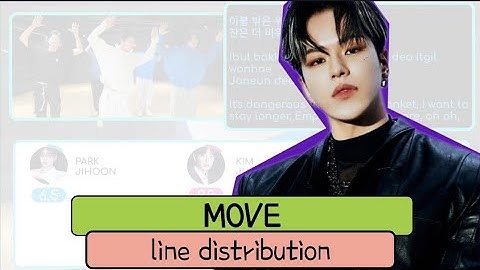 TREASURE (T5) MOVE color coded lyrics (Han/Rom/Eng) + line distribution (Corrected version.)