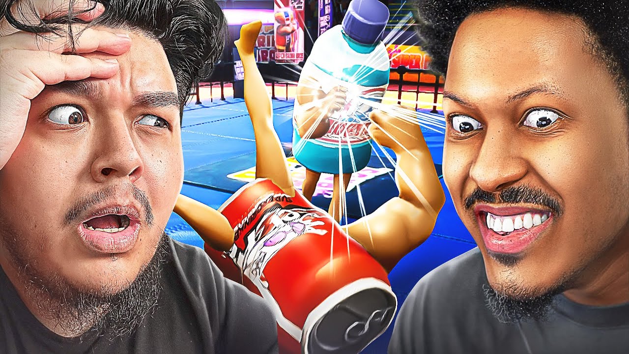 I CHALLENGED A SUPER SMASH PRO TO THIS FIGHTING GAME... | Super Drink Bros. w/ 