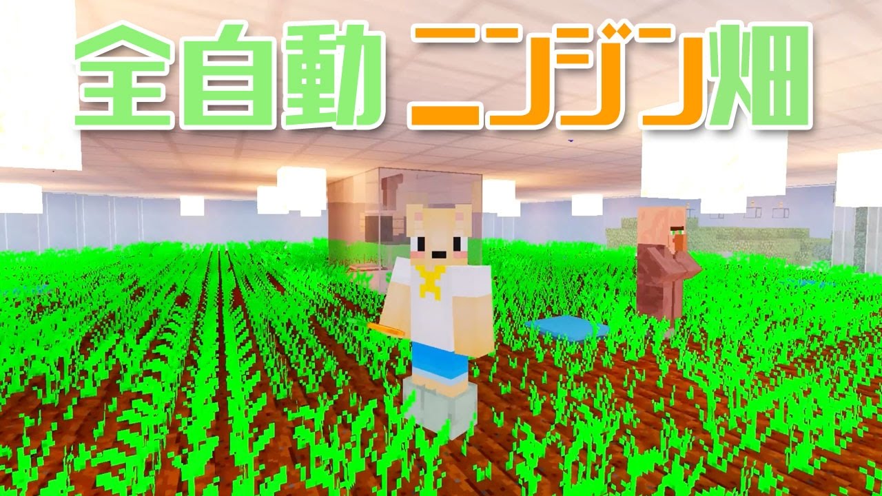 マインクラフト 134 全自動ニンジン畑完成 自動仕分け回収システム Minecraft Youtube