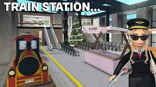 I BUILT A TRAIN STATION Using The NEW TRAIN In BLOXBURG