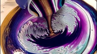 Mini Purple Beauty  Galaxy Pour With MIX  Acrylic Pour