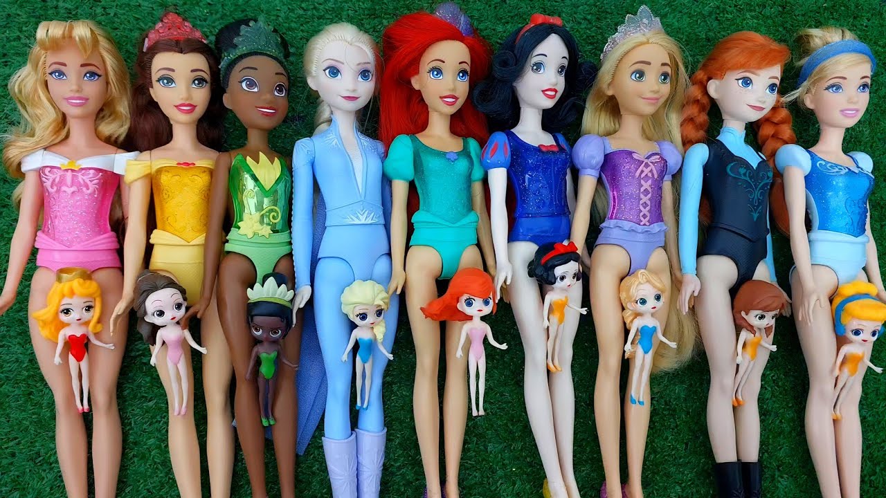 Disney Princesses vs Kuromi & Hello Kitty bag unboxing Satisfying ASMR DIY doll dress Miniature 