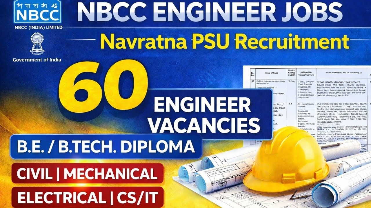 NBCC PSU Recruitment 2026 📢📢Freshers Eligible| Civil Mechanical Electrical CS/IT| Without GATE🔥🔥📜📝🏗