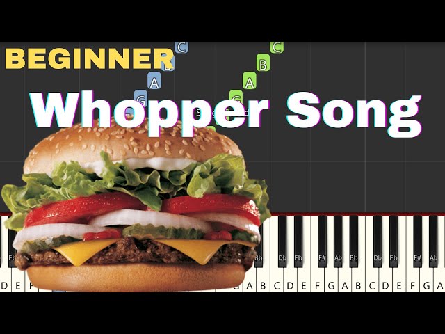 WHOPPER Burger King Meme Song (BEGINNER Piano Tutorial) 