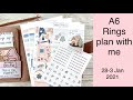 A6 rings plan with me || 28 - 3 Jan 2021 || A6 Rings || Moterm A6