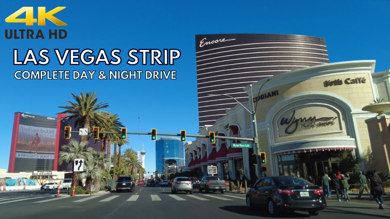 LAS VEGAS Strip Drive | Complete Day & Night Tour | 4K 🎧