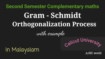 Gram- Schmidt Orthogonalization process with example.