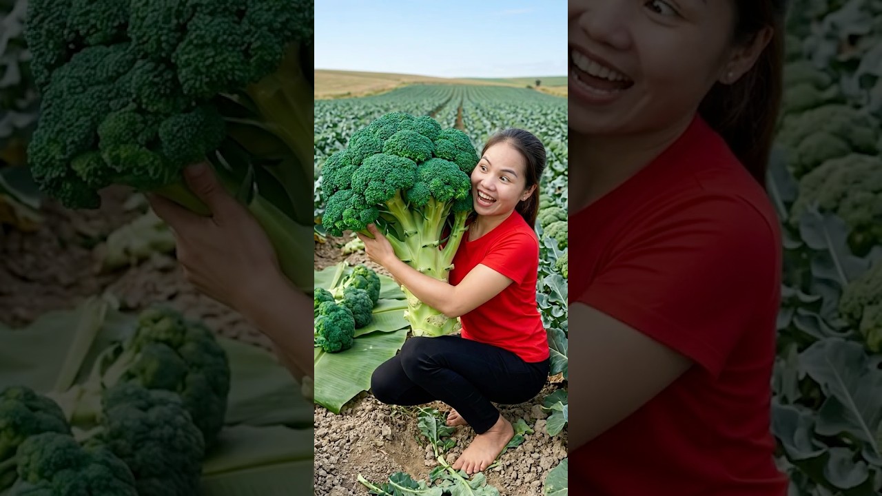 Harvest 1000+ Kg Of Broccoli Goes to market sell #short