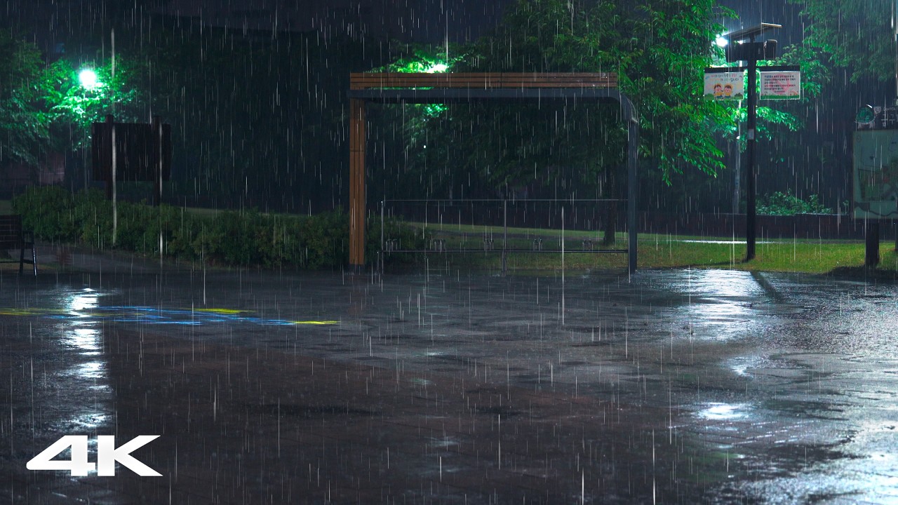 Overcome Stress to Sleep Instantly with Strong Heavy Rain & Thunder at ...