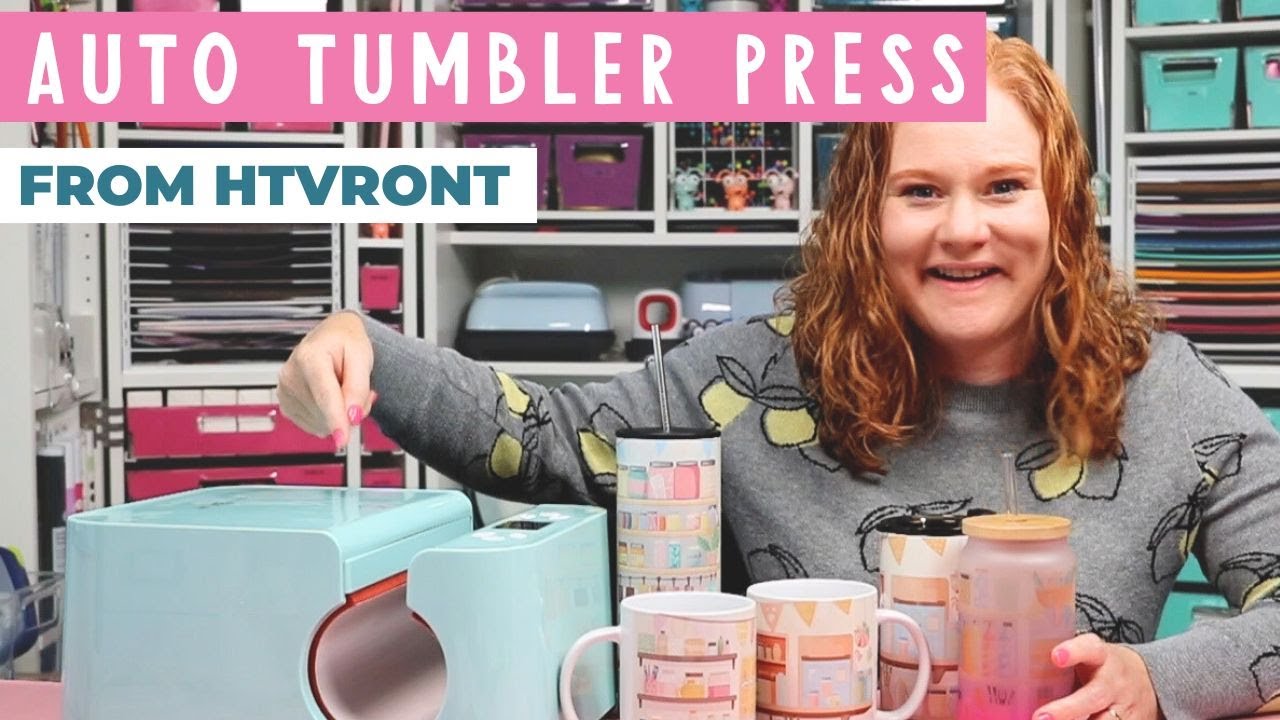 HTVRONT Auto Tumbler Heat Press Machine (HPT01) - For 10-30oz Mugs - 600W With Sublimation Paper Bundle
