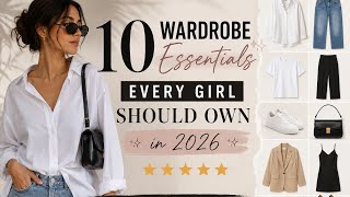    10 Wardrobe Essentials Every Girl Should Own in 2026 💗 #wardrobeessentials #youtube #trending 