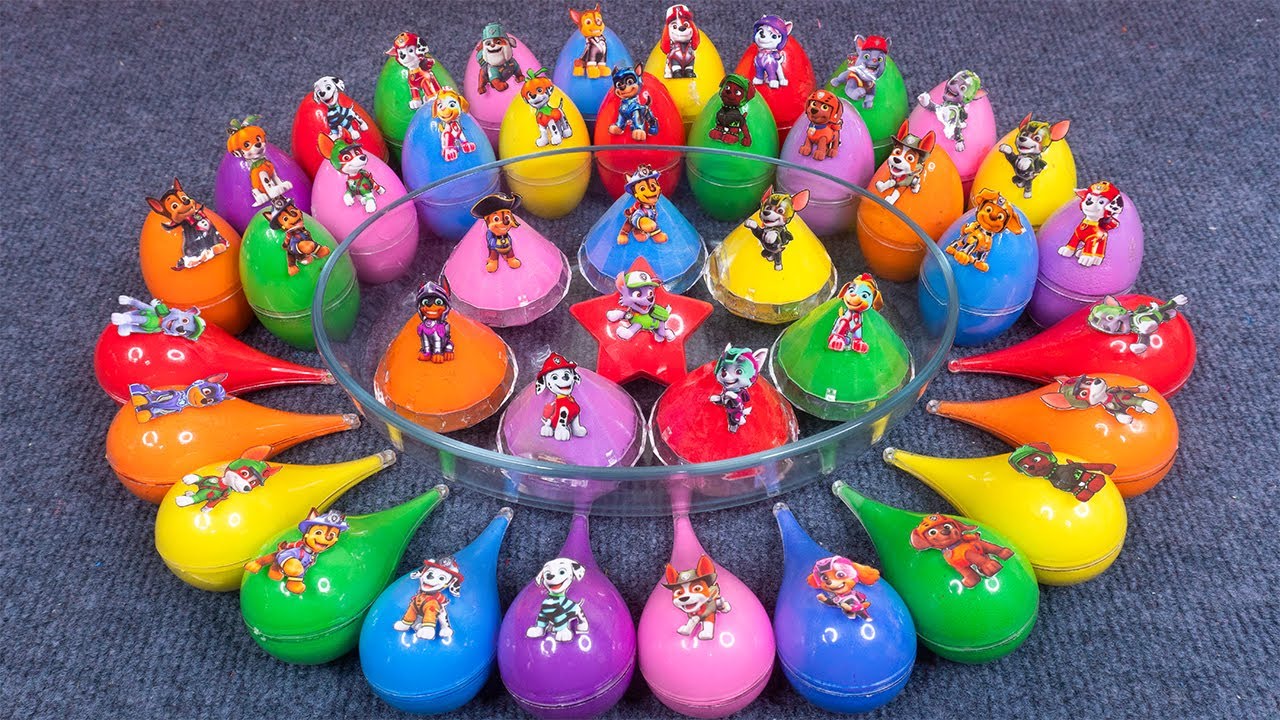 Paw Patrol Slime Rainbow! Skye, Chase & Marshall in Satisfying Clay World 🌈