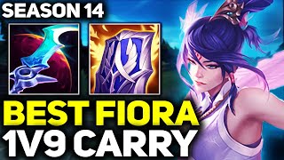 RANK 1 BEST FIORA IN THE WORLD 1V9 CARRY GAMEPLAY! | Season 14 League of Legends