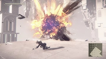 Nier: Automata Route C - Tower Lower Section: 9S Fights Corrupted Yorha Flight Units (Hack Games)